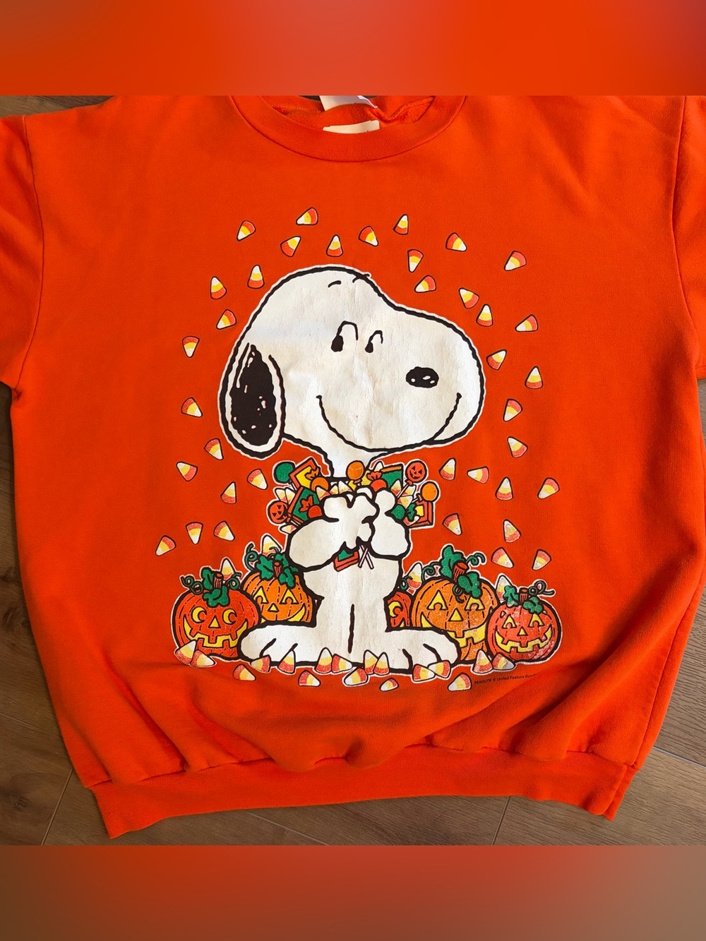 Vintage Peanuts Snoopy Halloween Sweater Crewneck Sweatshirt Size XL Baggy - Picture 2 of 7